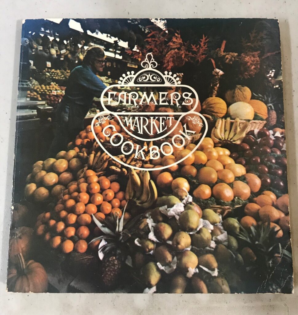 cookbook cover with fruits and vegetables